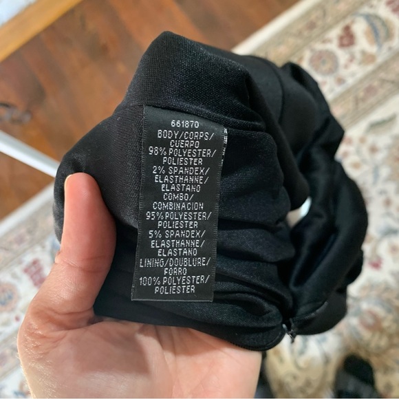 Carmen Marc Valvo Infusion Black White Ruffle Dress Cocktail Evening 4 - Picture 4 of 9